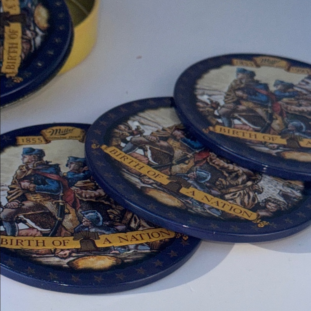 Miller Birth of a Nation Tin coaster set - Picture 3 of 5